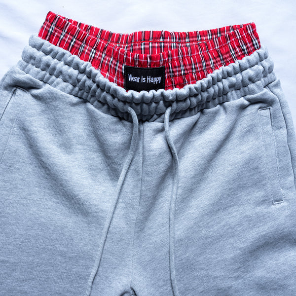 Double-Waisted Plaid Sweatpants