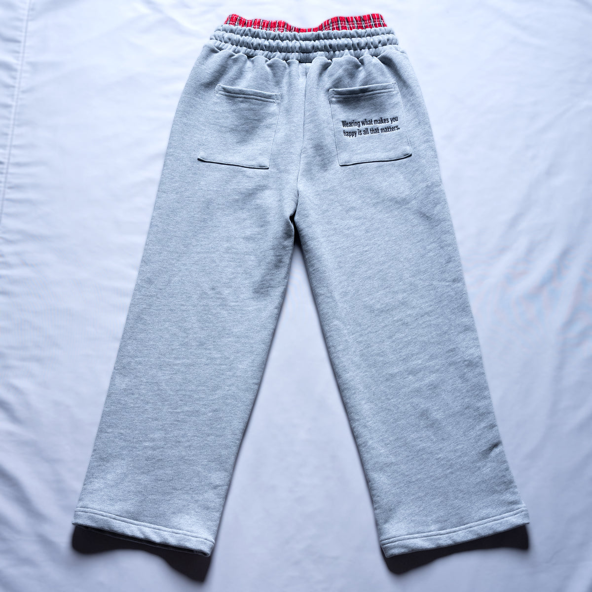 Double-Waisted Plaid Sweatpants